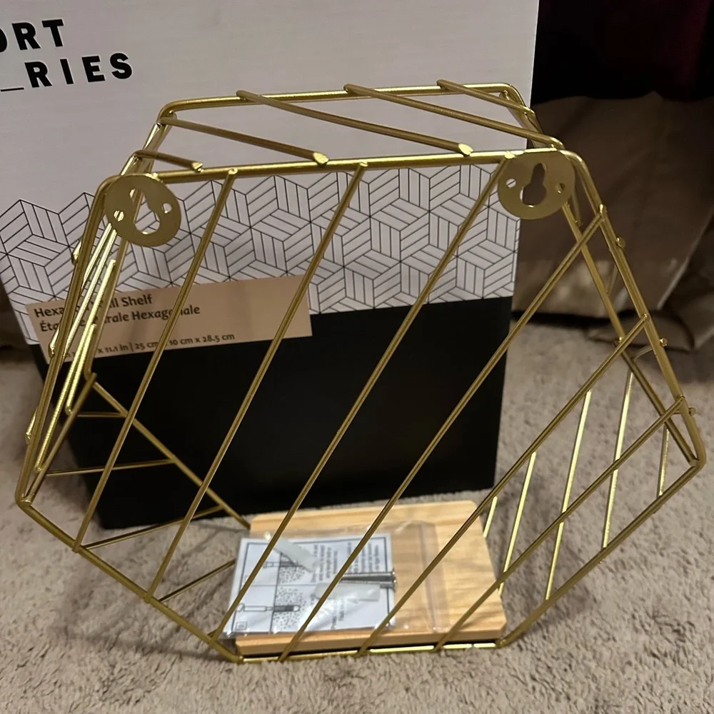 Hexagon wall shelf